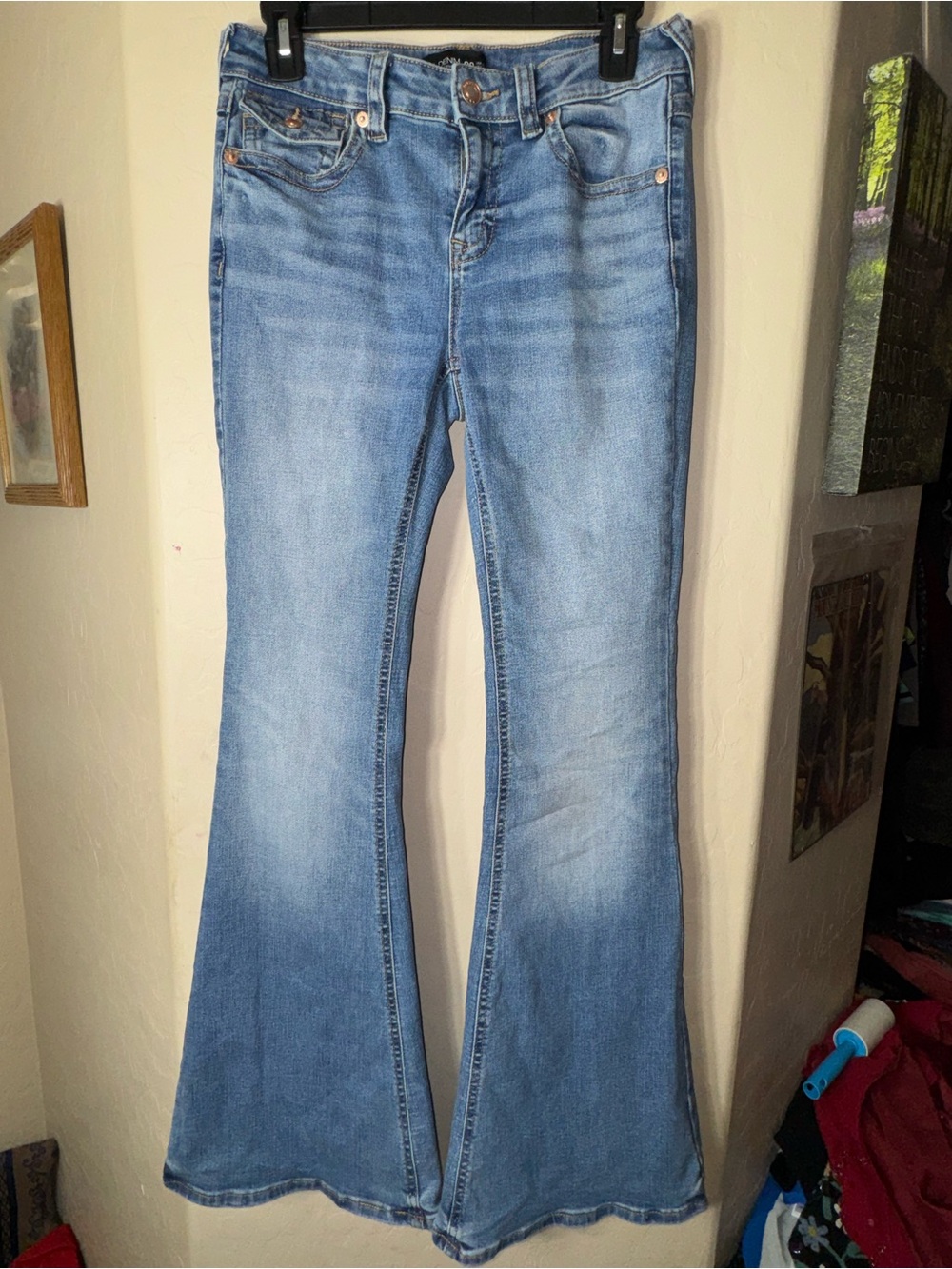 DAI Denim New York Light Wash Flare Bell Bottom Stretch Jeans Women’s Size 28